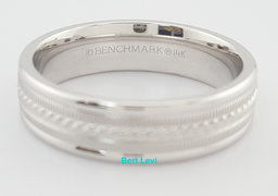 Benchmark RECF56440 14K White Gold Comfort Fit Wedding Band 6mm Size 10