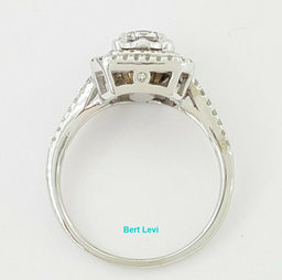 Round Cut Diamond Double Halo Engagement Ring 1.55 ct 14K White Gold Retail $12k