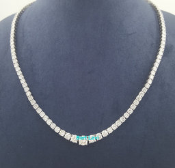 Round Diamond Riviera Tennis Necklace 15.6 ct Platinum 40.5 Grams 17" Rtl $45K