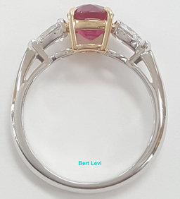 Tiffany & Co Burma No Heat Ruby Diamond Ring 2.6 ct Plat 18k