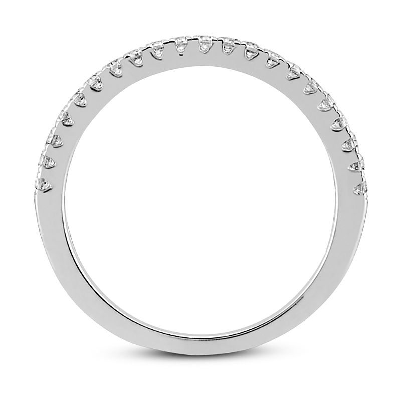 Thumbnail: Ladies 14KT White Gold Platinum Round Diamond Wedding Band WB5365