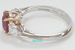 Tiffany & Co Burma No Heat Ruby Diamond Ring 2.6 ct Plat 18k