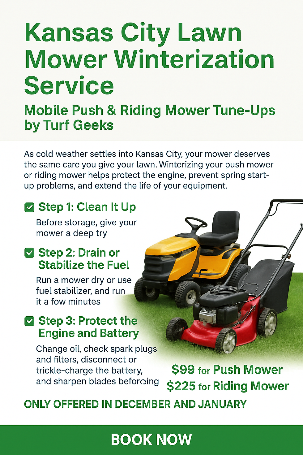 Kansas City Lawn Mower Winterization Service