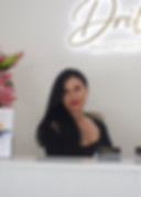 Our owner Drilona, at our beauty studio in Enfield