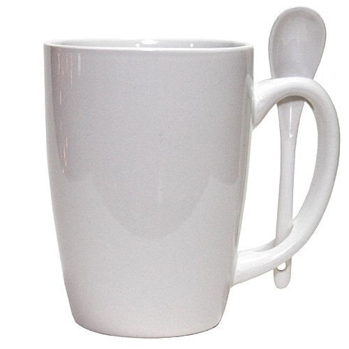 Gold Embellished White Ceramic Cafe Mugs - 10-12