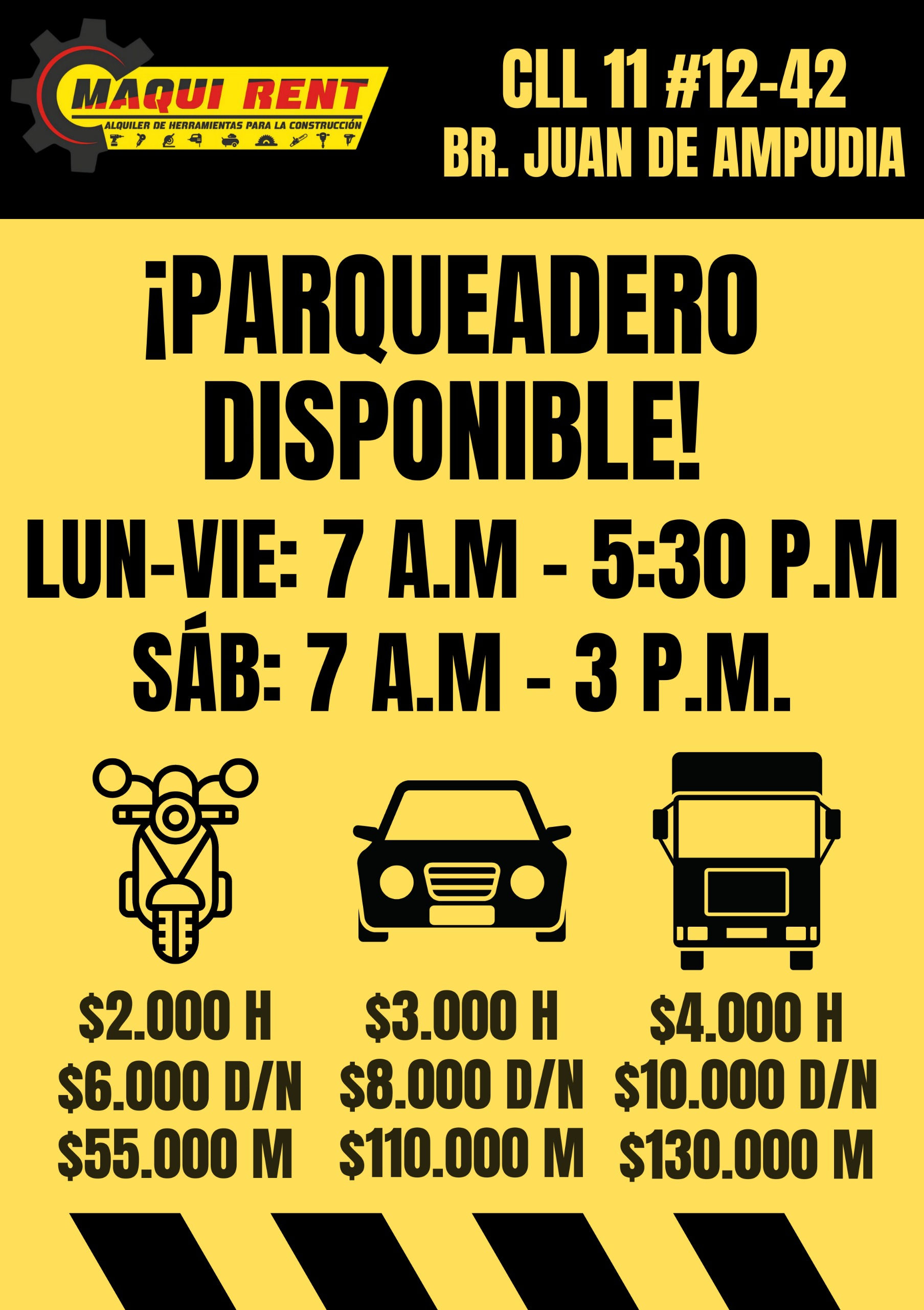 Parqueadero disponible, maquirent