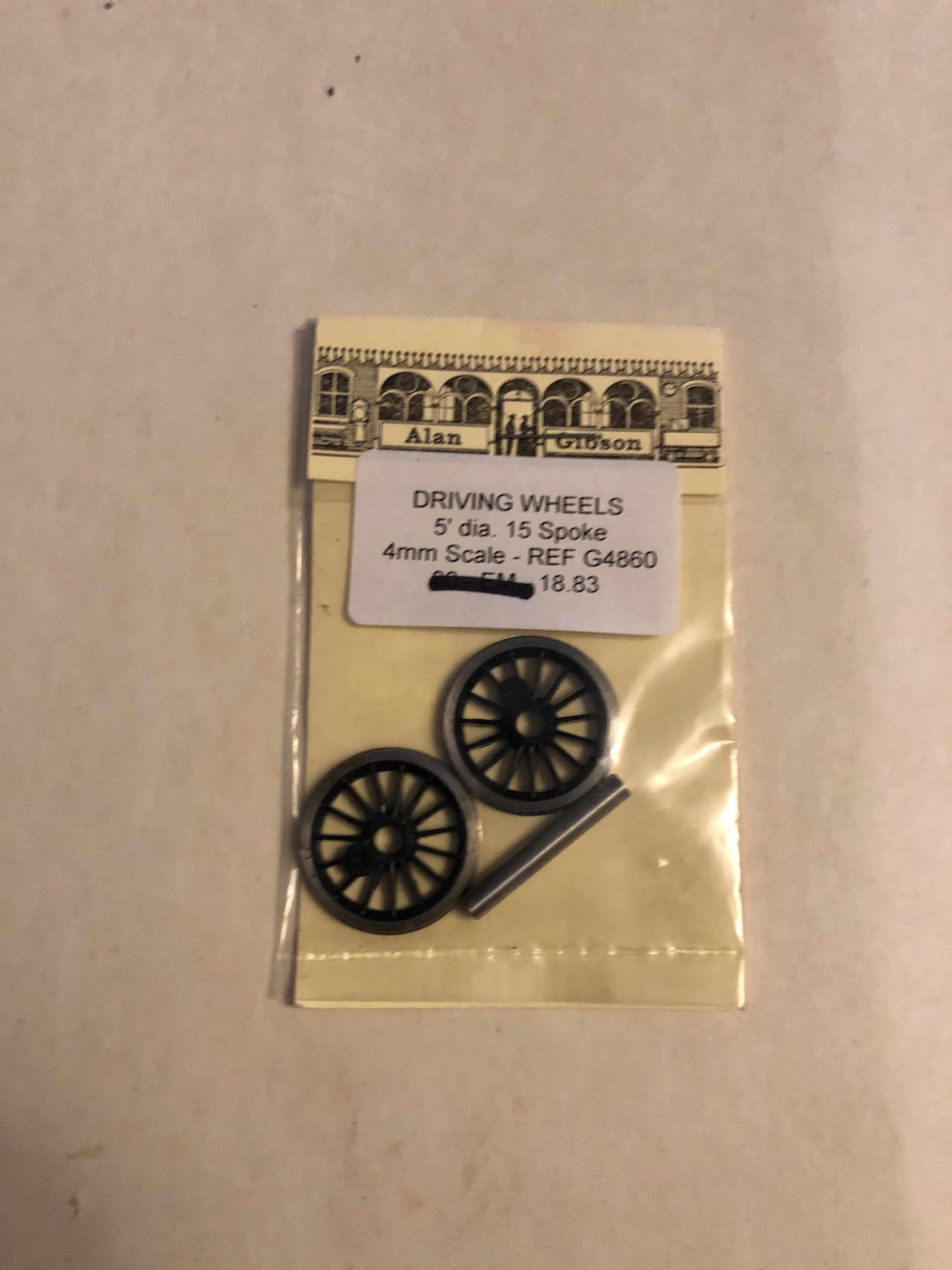 ALAN GIBSON - GA4860W DRIVING WHEELS 5' dia. 15 SPOKE