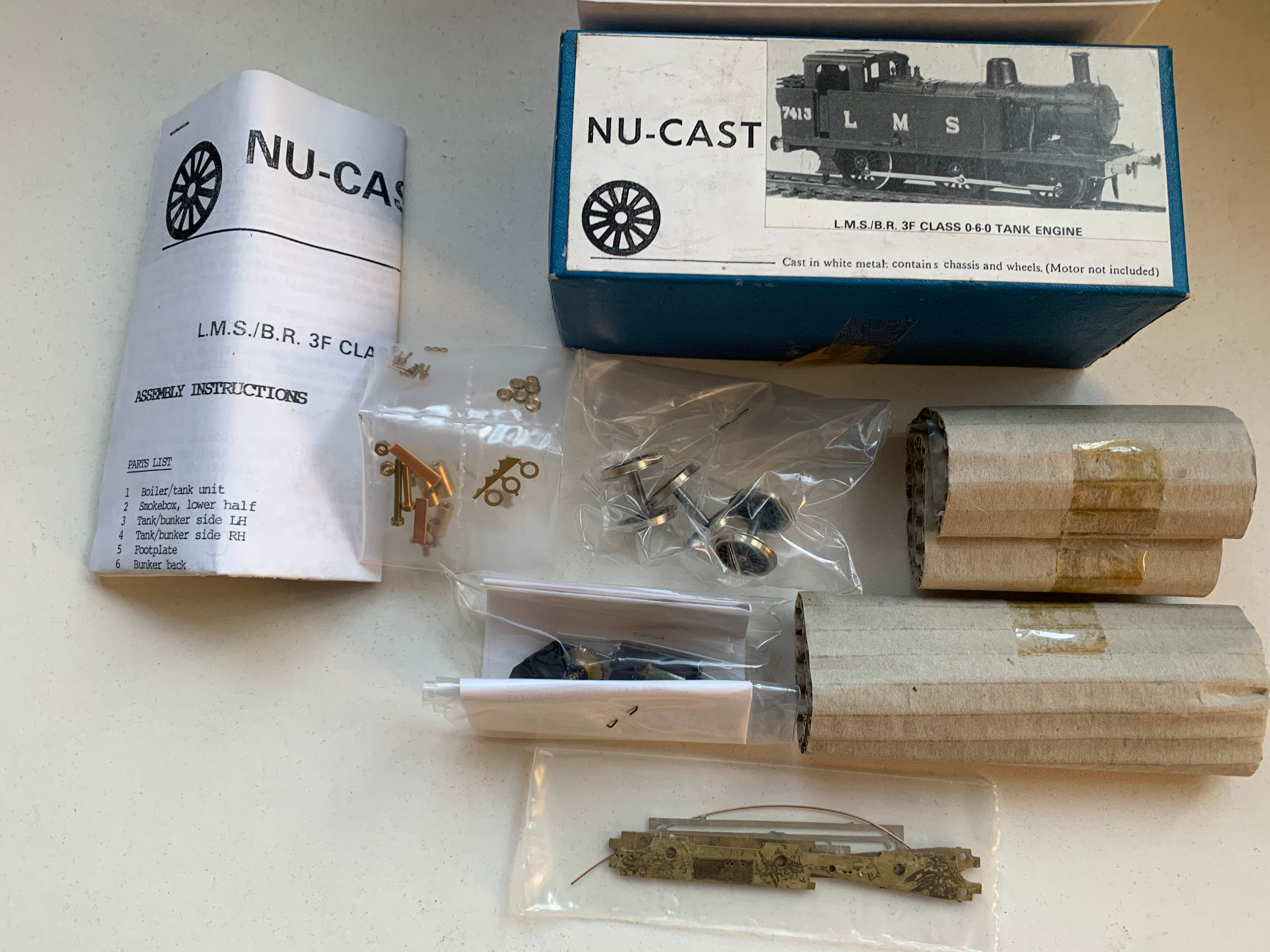 NU-CAST OO GAUGE - NC208 L.M.S. / B.R. 3F CLASS 0-6-0 TANK LOCOMOTIVE KIT