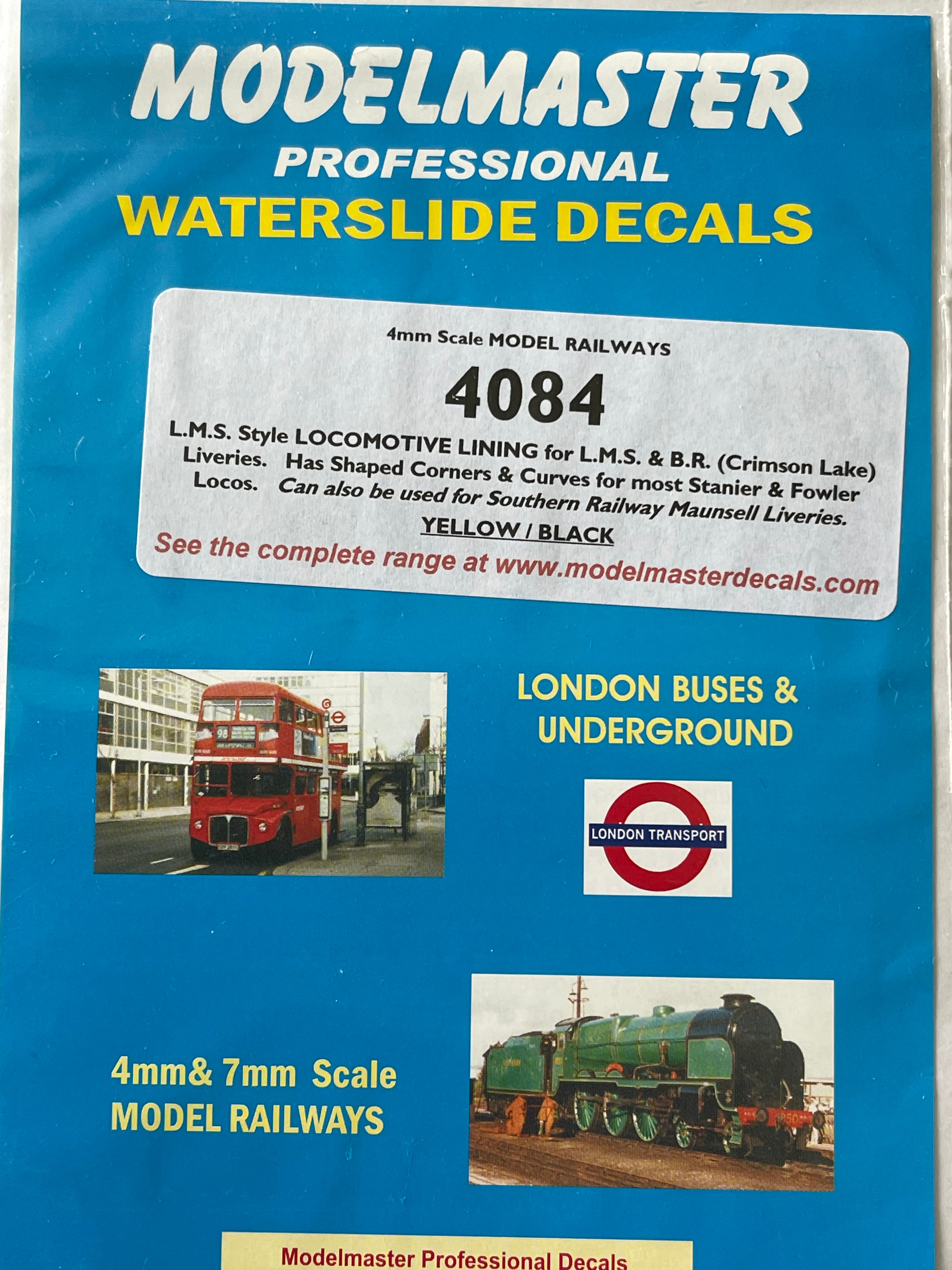 MODELMASTER 4084 - LMS LOCO LINING YELLOW/BLACK - SHAPED CORNERS & CURVES