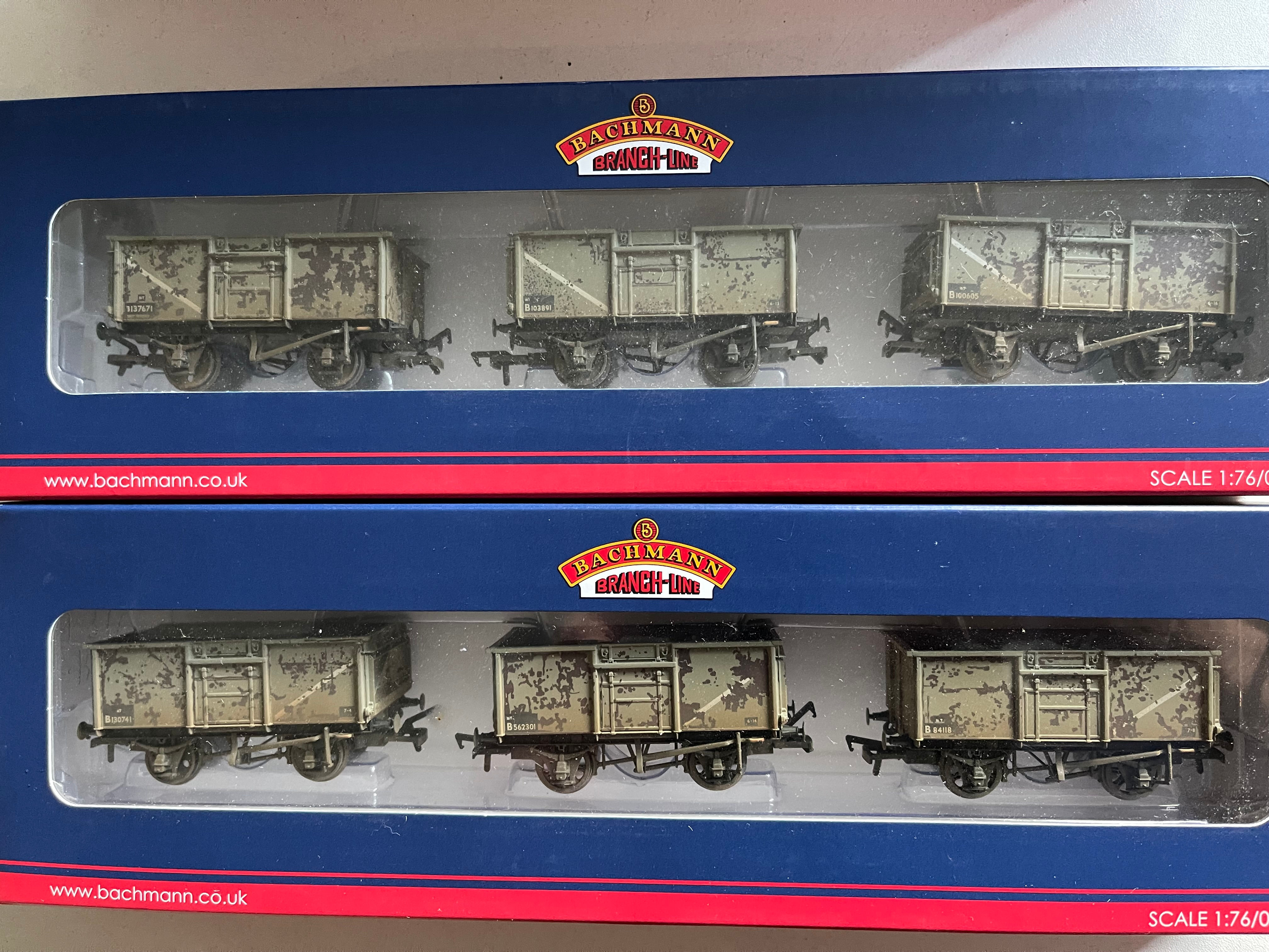 37-235Z SET OF 6 MINERAL WAGONS BR GREY WEATHERED