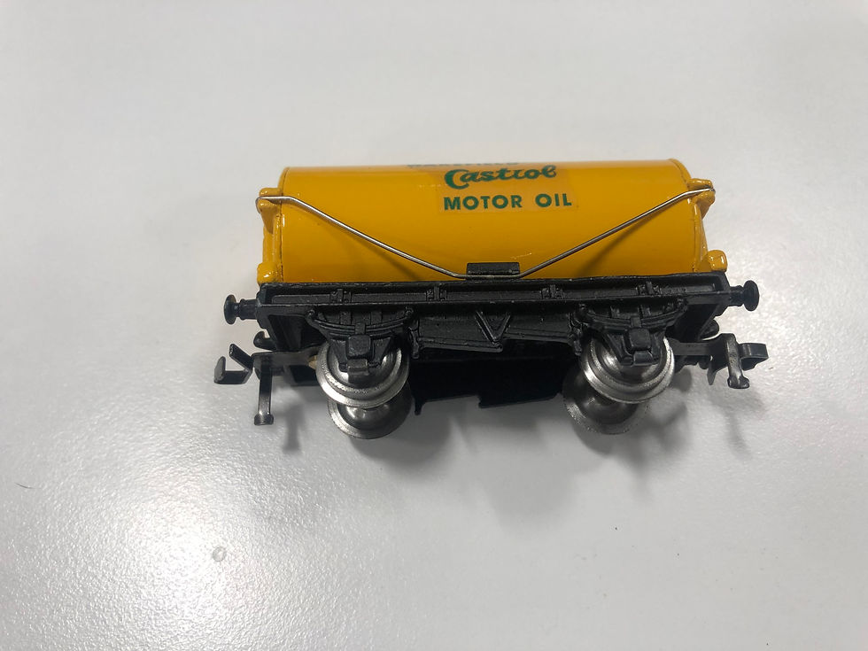 Thumbnail: CASTROL MOTOR OIL TANKER WAGON (YELLOW) - 3 RAIL