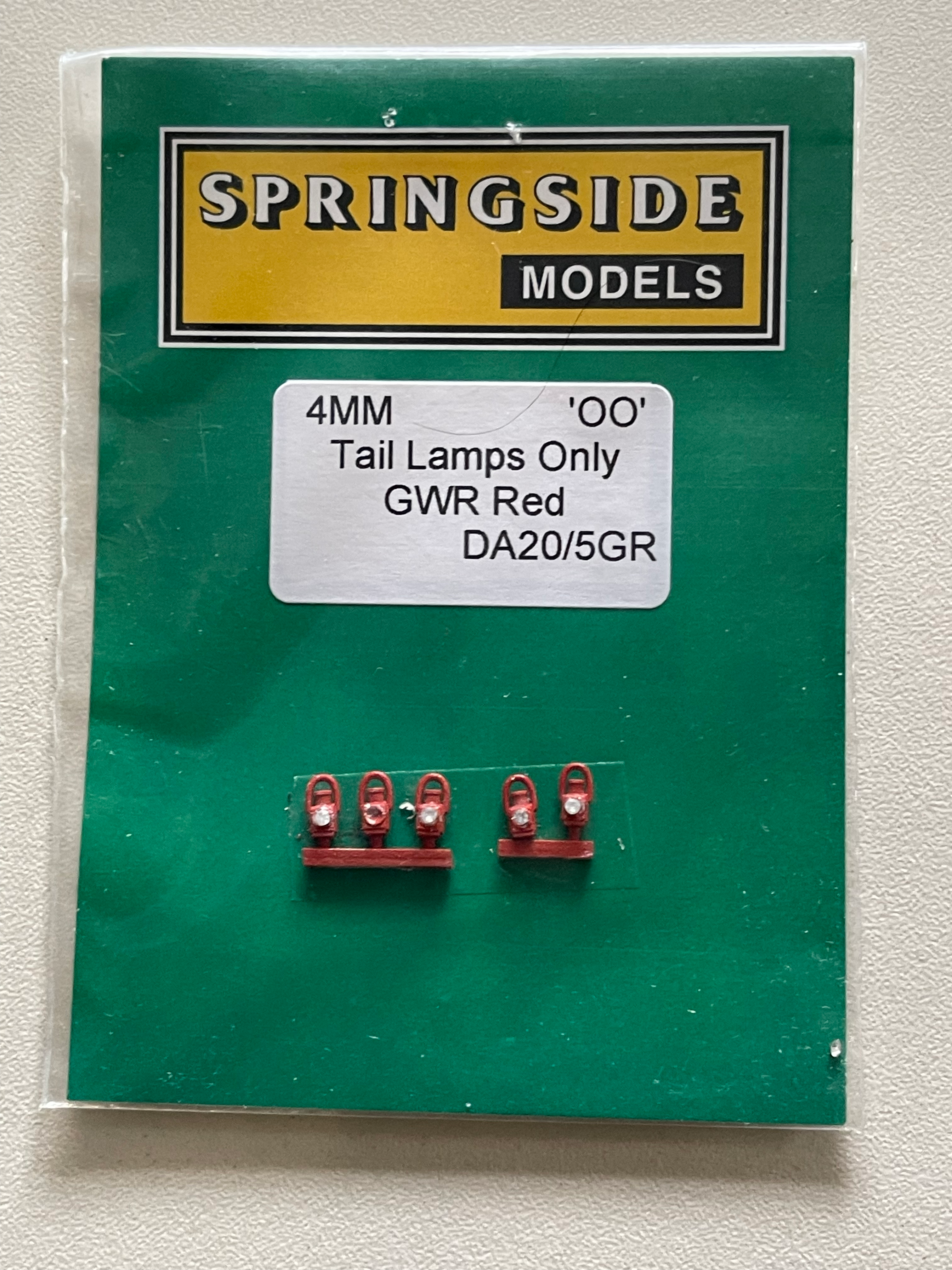 SPRINGSIDE MODELS - No DA20/5GR G.W.R. RED TAIL LAMPS