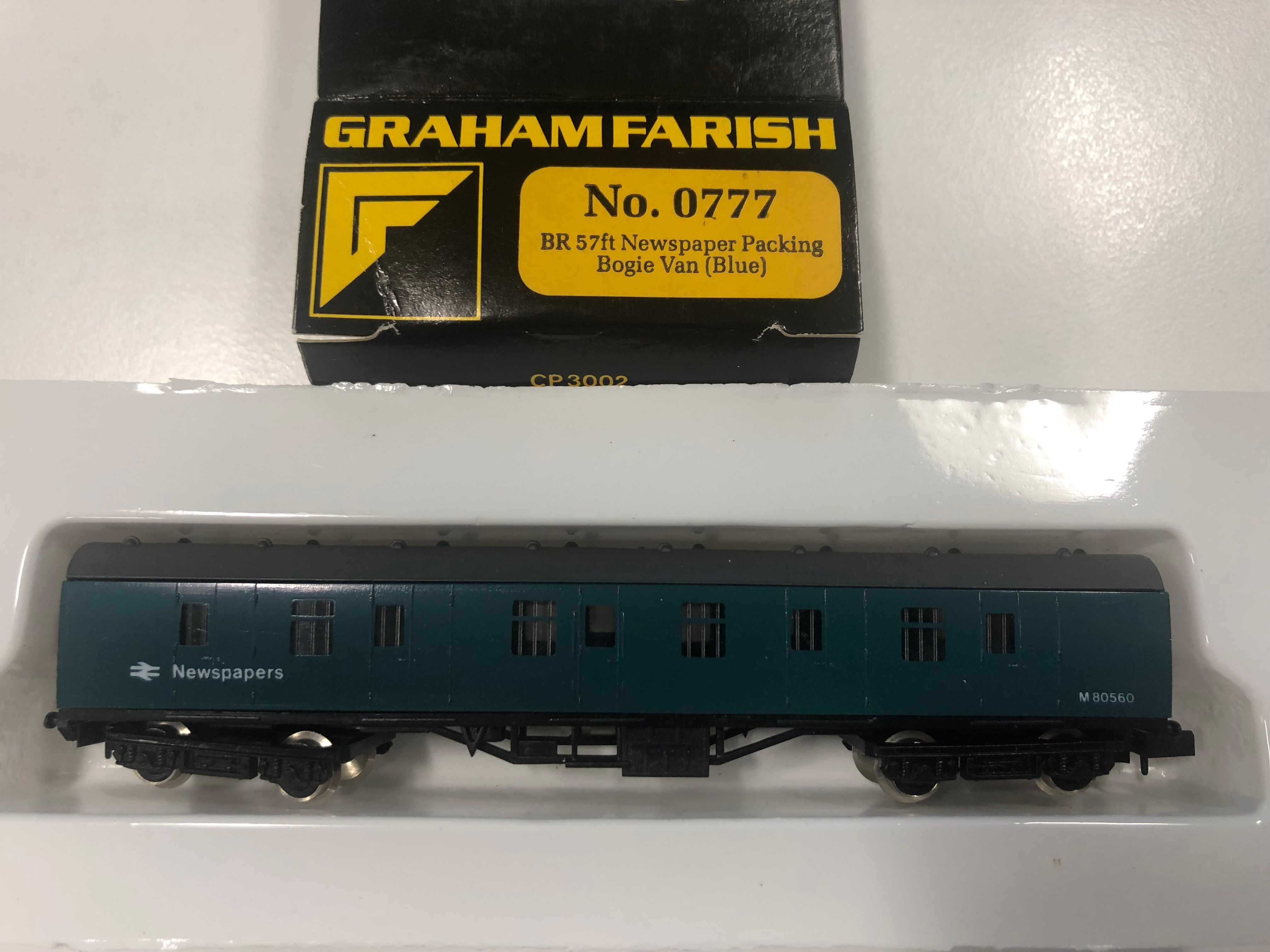 0777 BR 57ft NEWSPAPER PACKING BOGIE VAN (BLUE)