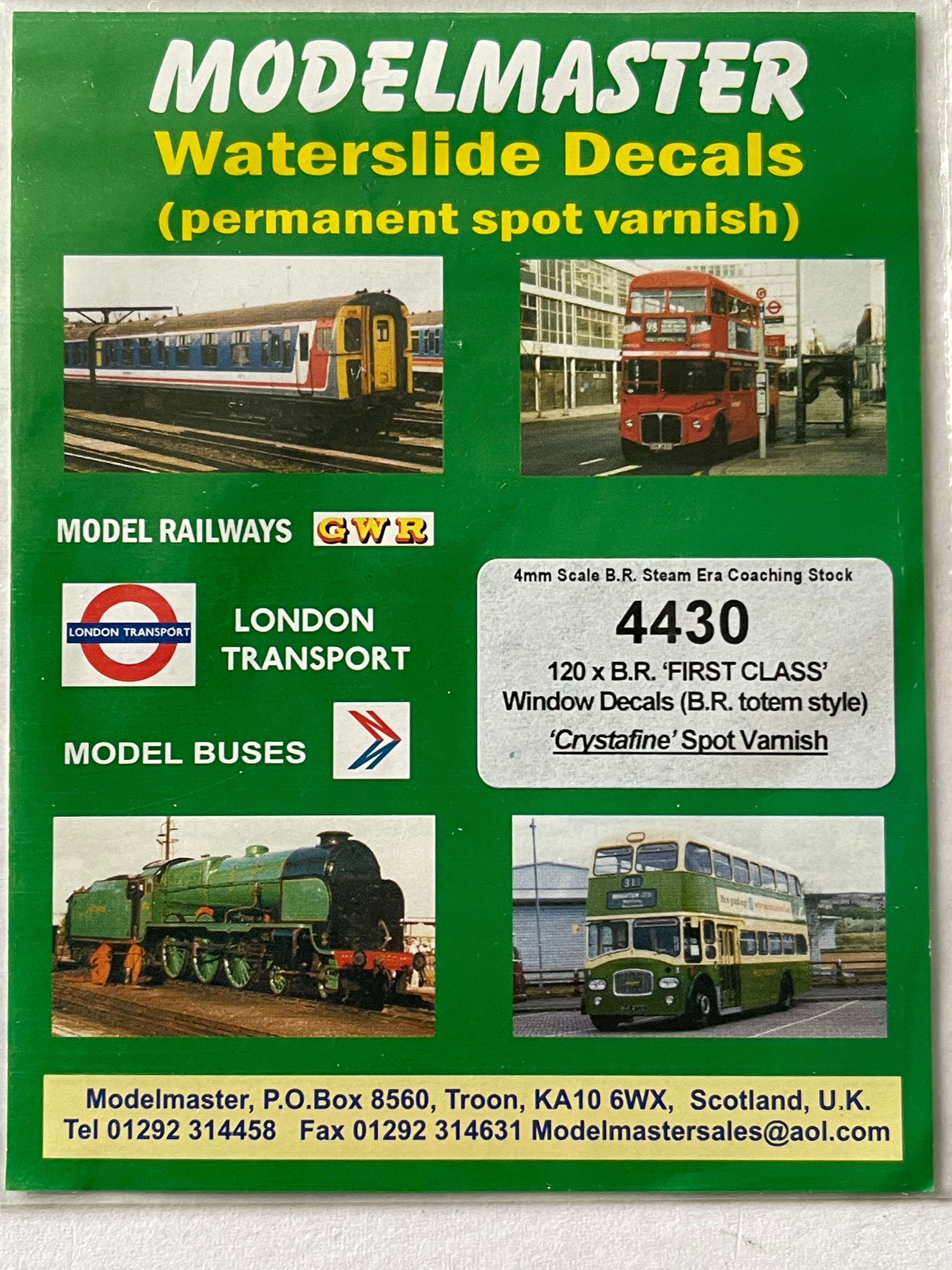 MODELMASTER 4430 - 120 x BR FIRST CLASS WINDOW DECALS