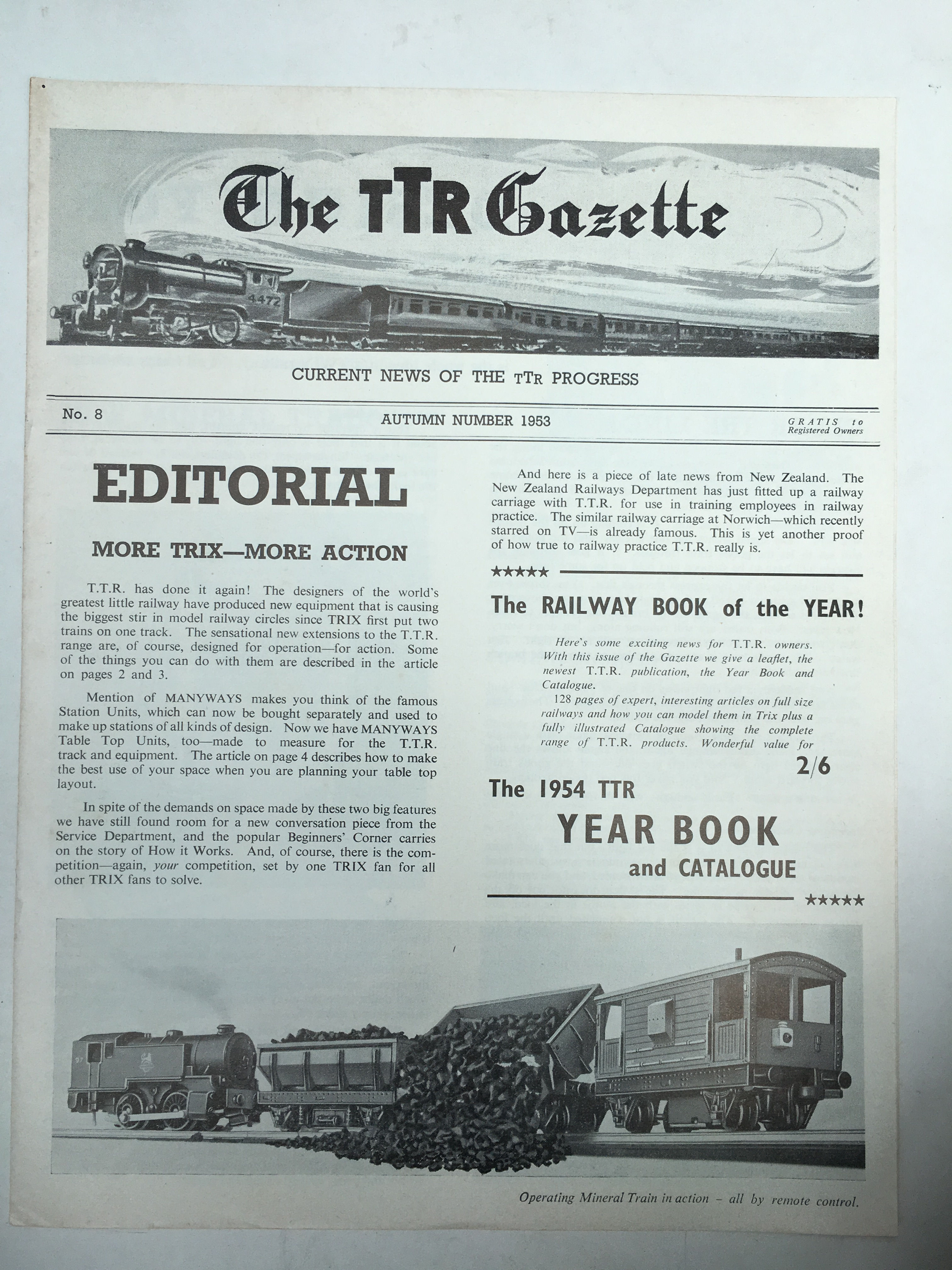 TTR TRIX TWIN RAILWAY - GAZETTE No 8 AUTUMN 1953