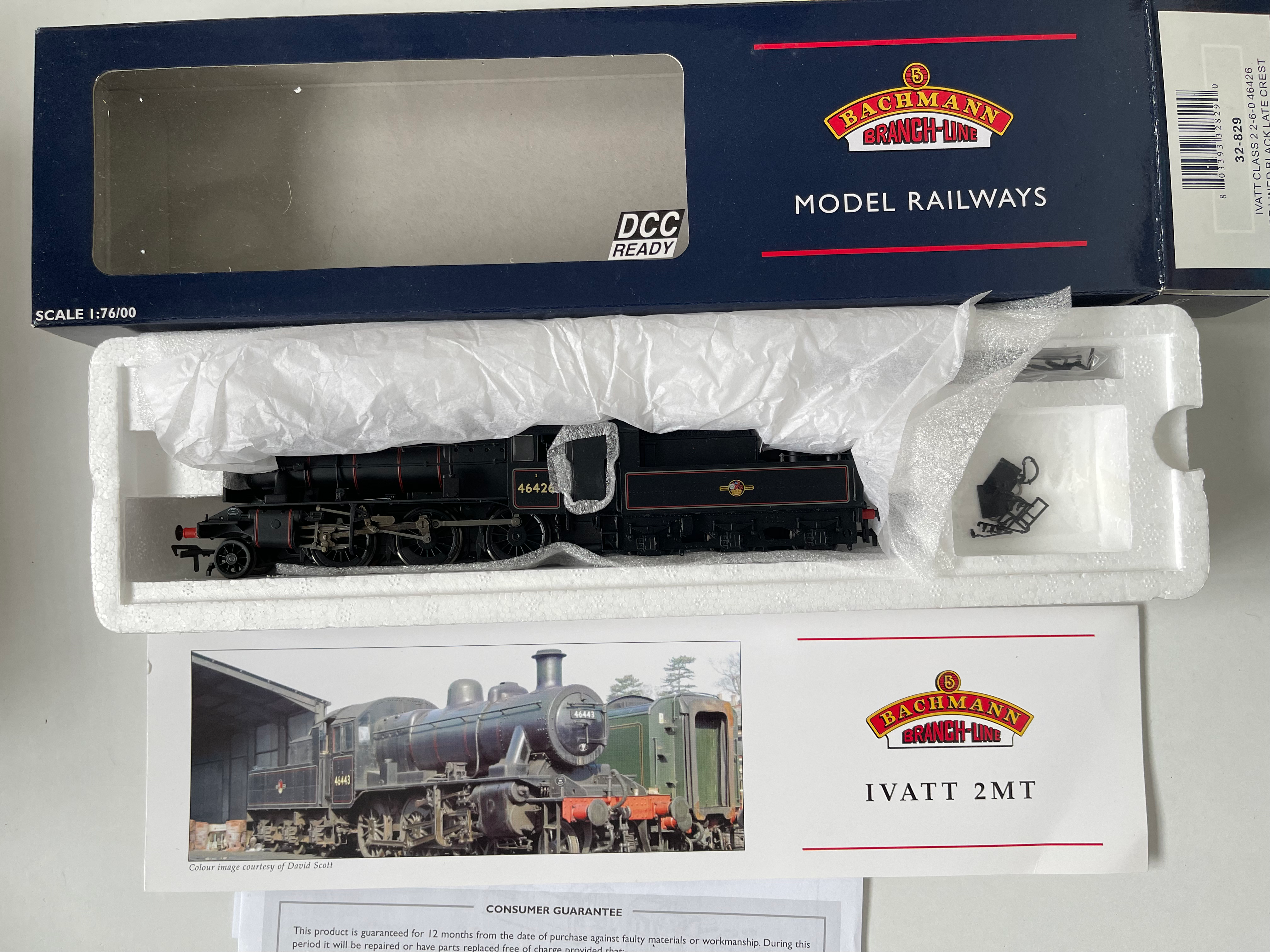 32-829 IVATT CLASS 2 2-6-0 46426 BR LINED BLACK LATE CREST