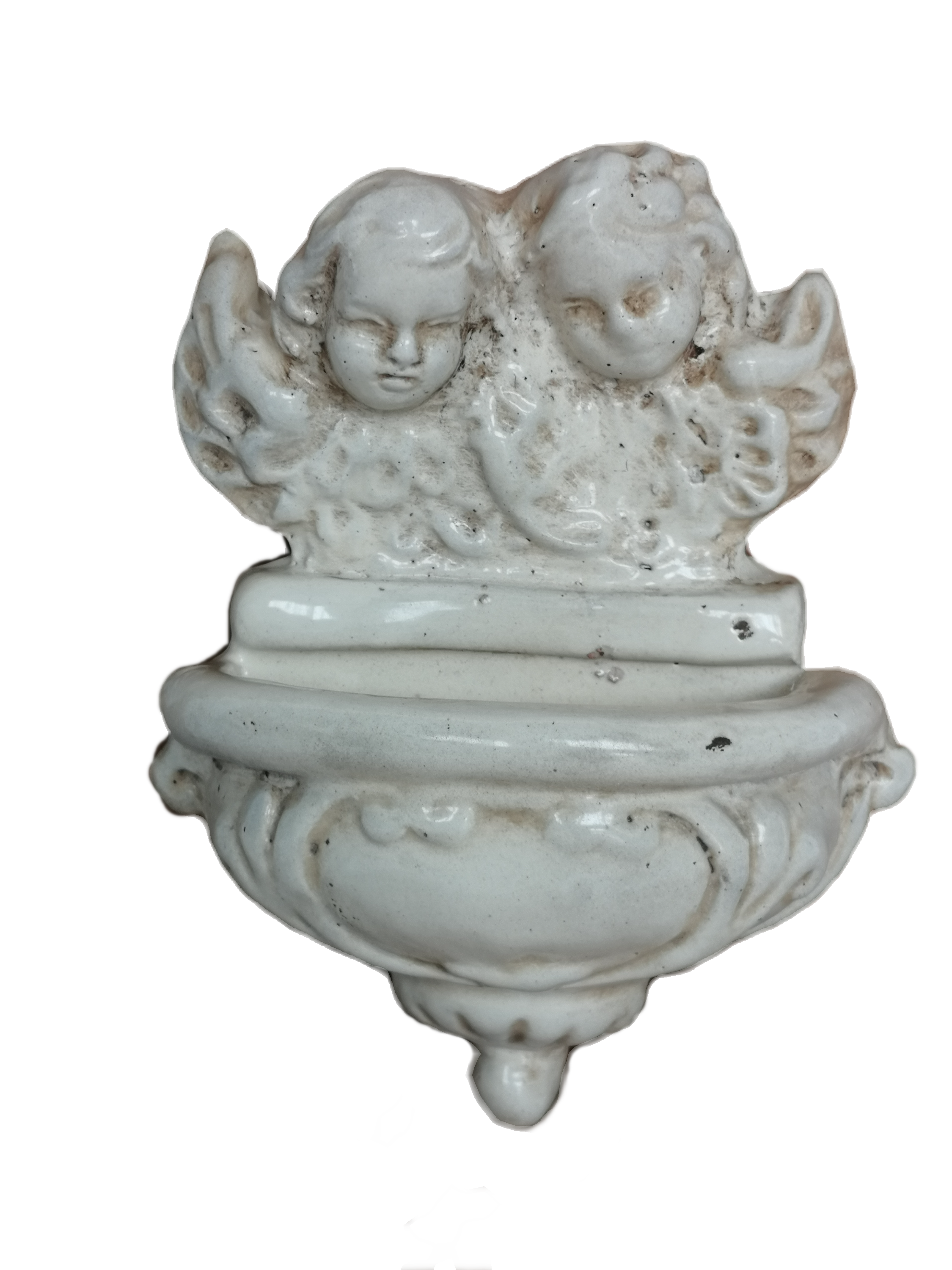 Acquasantiera bianca cm 15 h cm 18