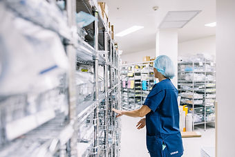 Nurse in theatre stock room