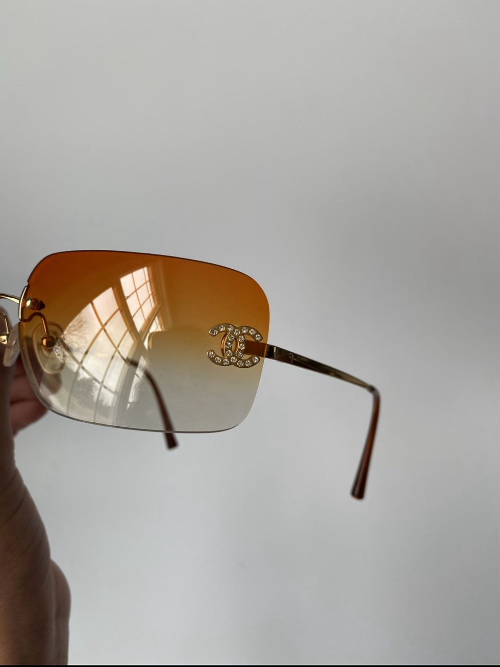 Thumbnail: Vintage Chanel Rhinestone Sunglasses 