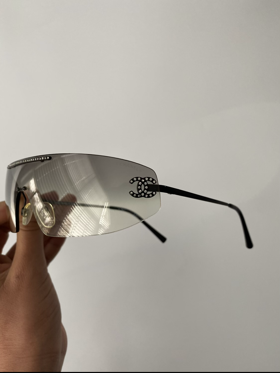 Thumbnail: Rare Vintage Chanel Rhinestone Sunglasses 