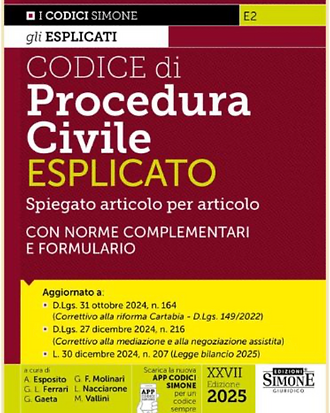 "Codice di Procedura Civile Esplicato 2025"