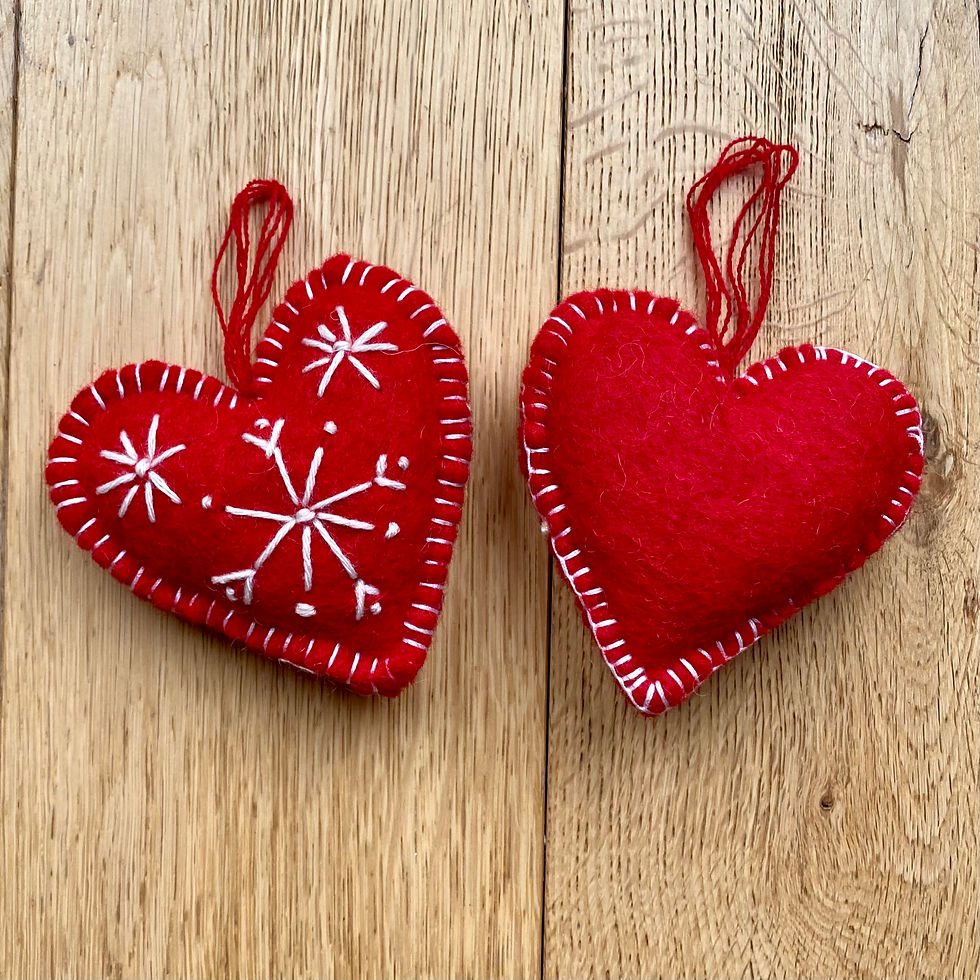 Thumbnail: Handmade Red Felt Heart Decoration