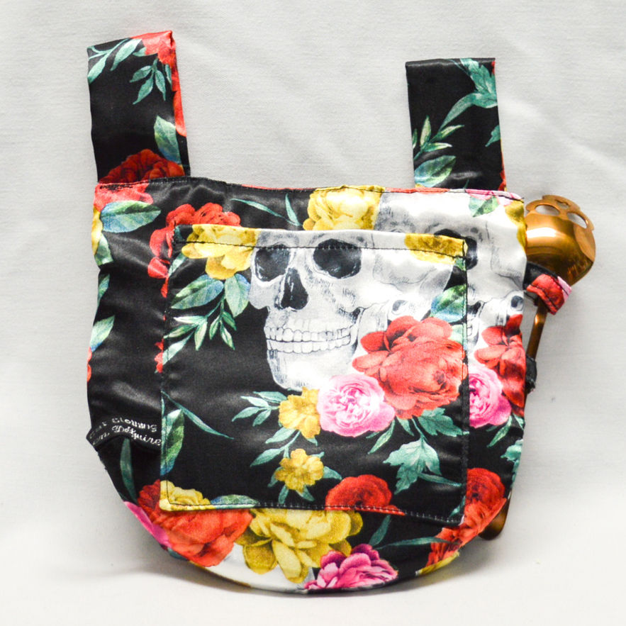 Thumbnail: Satin skulls and flowers teacup holster