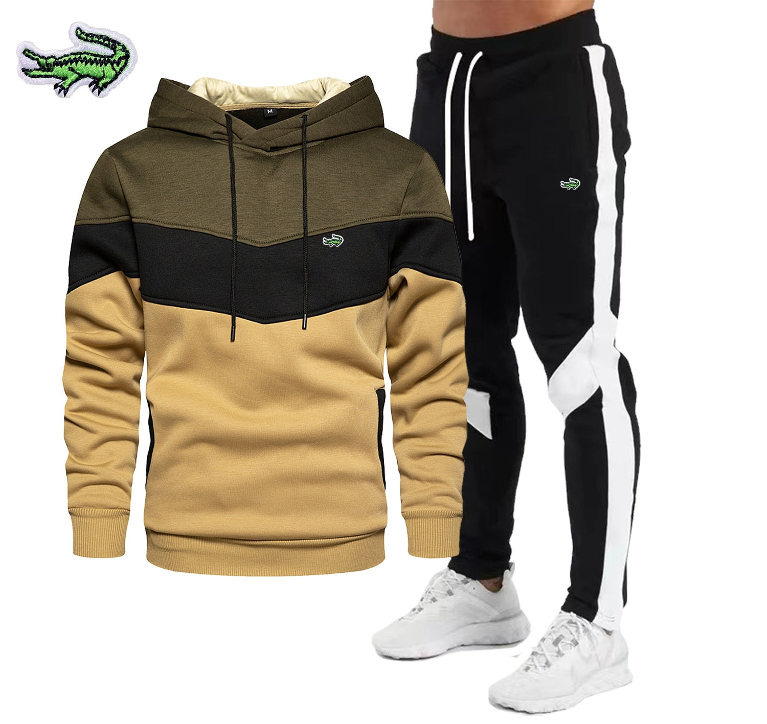 2024 New CARTELO Embroidery Mens Autumn Winter Sets Hoodie+Pants Pieces Casual