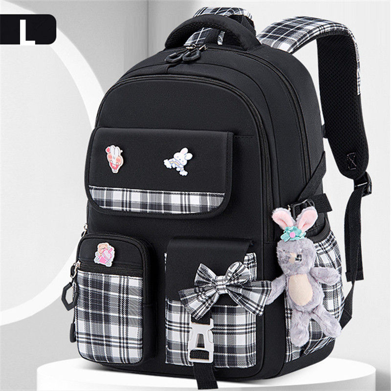 With Rabbit Pendant For Girls Kids Backpack Kawaii Waterproof