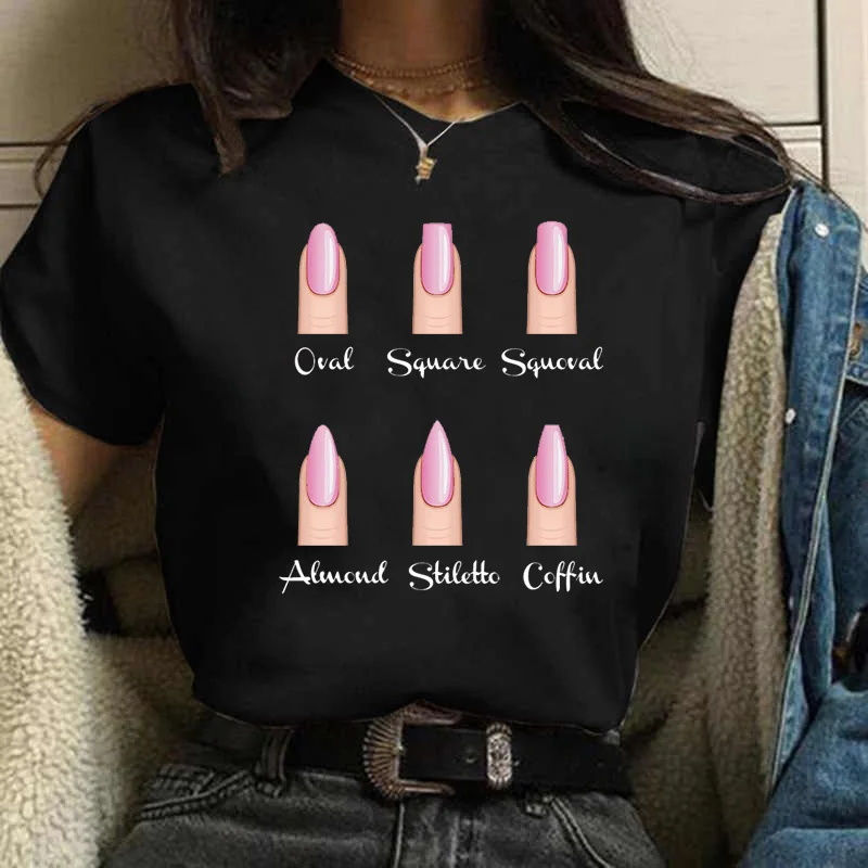 Thumbnail: Cartoon Plus Size T-Shirt Women Fashion New Graphic Finger Nail Cute Printed Top