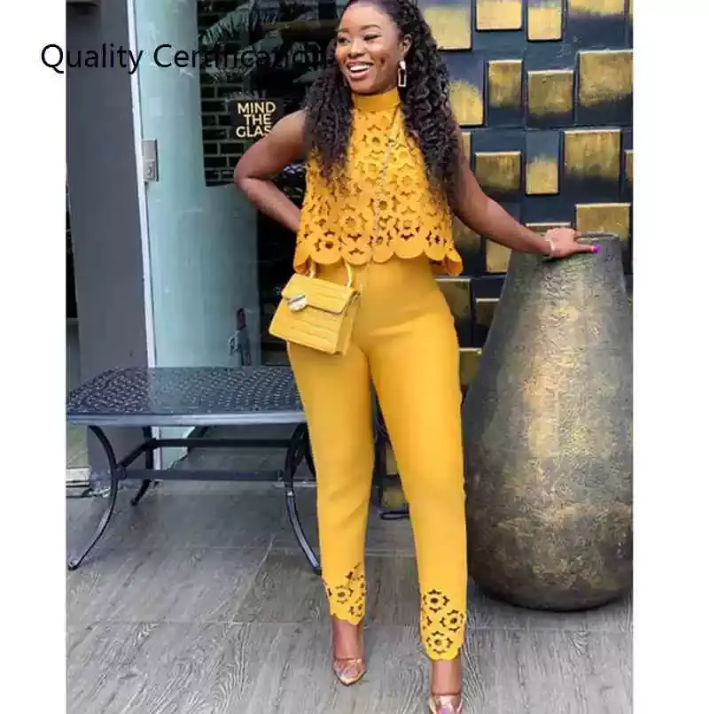 Pants Suit Yellow Pink