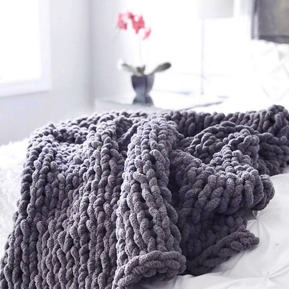 Thumbnail: Chinille Knitting Blanket Bed Throw Yarn Baby Bulky Soft Throw, 1.3*1.7m, Light 