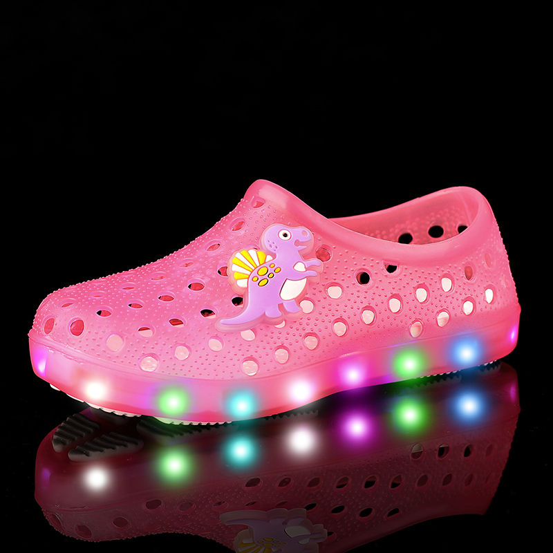Thumbnail: New brand Boys Girls Sport Beach Sandals Summer Kids Shoes With Light LED Hole S