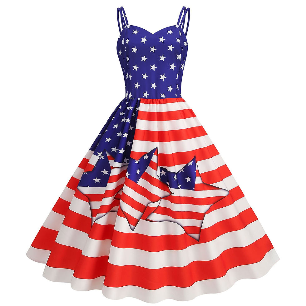 Miniature : American Flag Pirnt Party Dress Sexy Sleeveless Suspender Formal Dresses for Wom