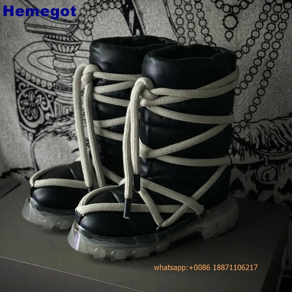 Autumn Winter Cross Strap Boots 2024 New Fashion Women's Thick Sole Round Snow B