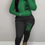 Miniature : LW Plus Size Gradient Geometric Print Kangaroo Pocket Tracksuit Set DropShoulder