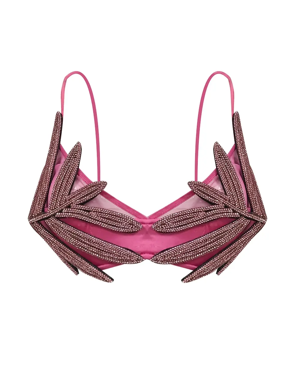 Thumbnail: GPBD Sexy Luxury Diamonds Sling Bikini Bra Top Women Shiny Mesh Suspenders Crop 
