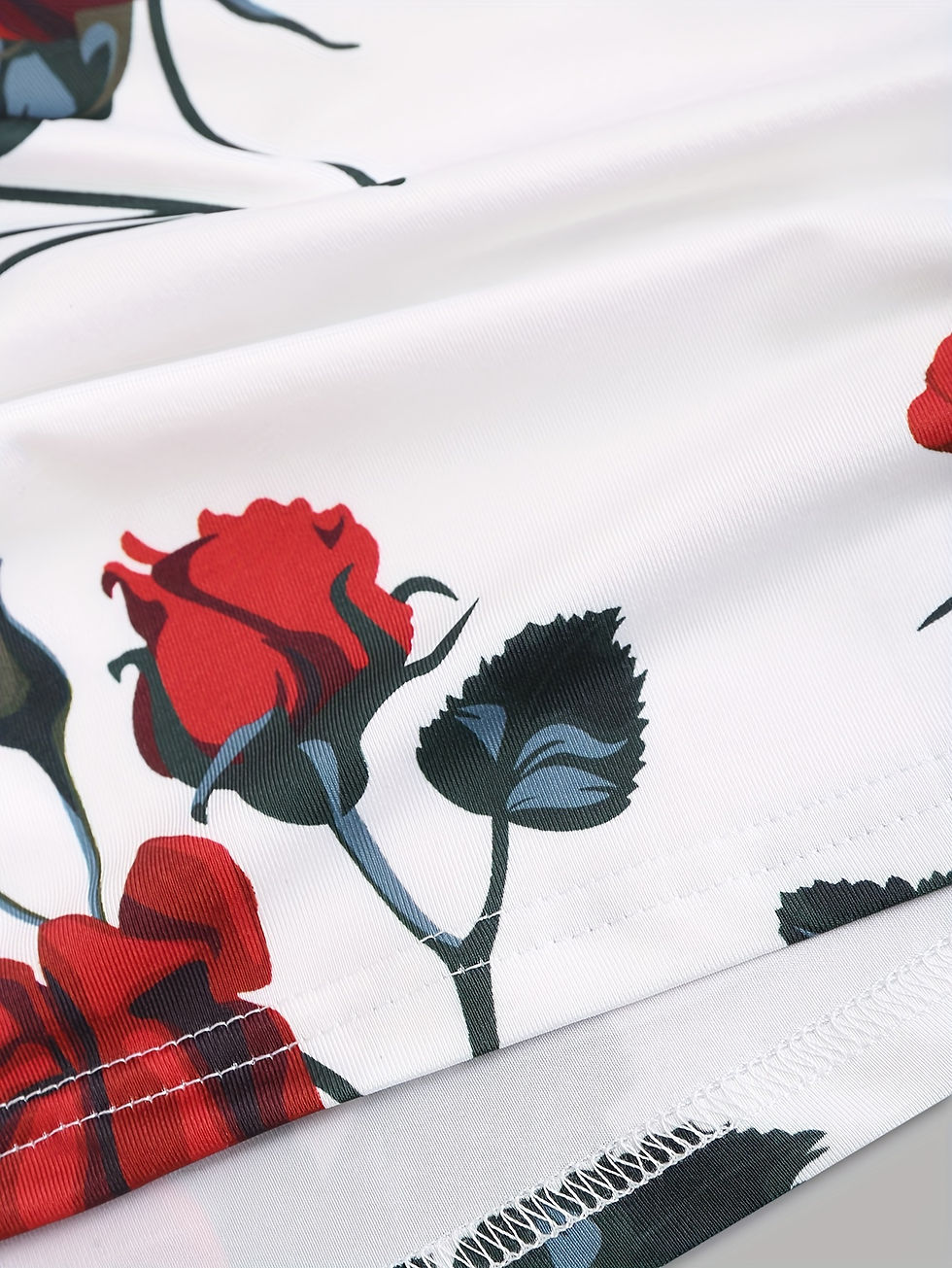 Miniature : 2024 spring and summer Europe and the United States new women's rose print pleat