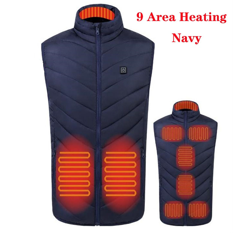 Miniature : 17/11 Places Heated Vest Men Women Usb Heated Jacket Heating Vest Thermal