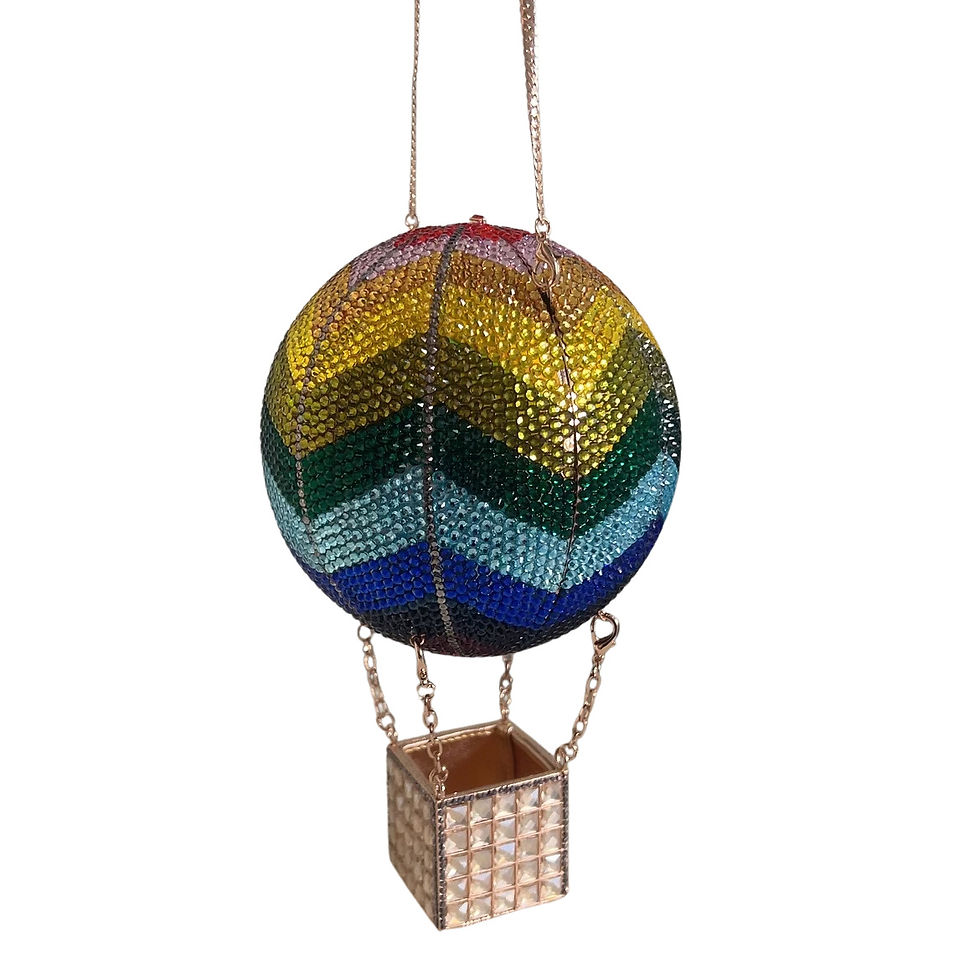 Miniature : XIYUAN Hot Air Balloon Stones Evening Clutch Bags Minaudiere Evening Bags Diamon