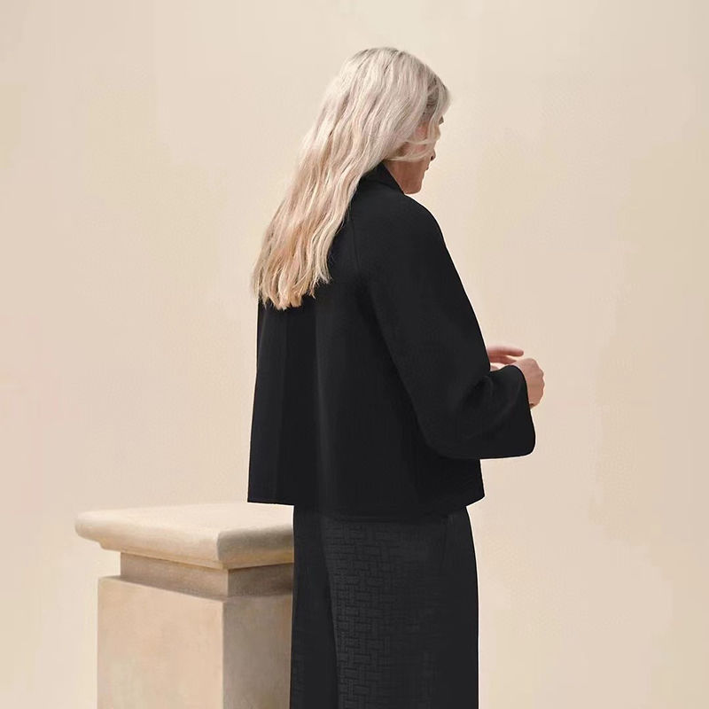 Thumbnail:  Double Sided Tweed Cashmere Jacket Coat, Customized  Button, High Quality 