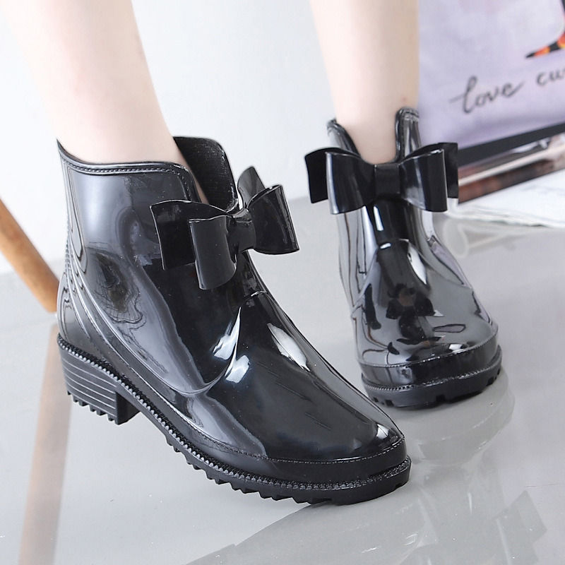 Thumbnail: New Fashion Women Rain Boots Fashion Non-Slip Women's Water Shoes Flat Bottom Wo