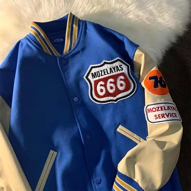 Miniatura: Bear embroidered baseball jacket women's y2k spring and autumn hip-hop 