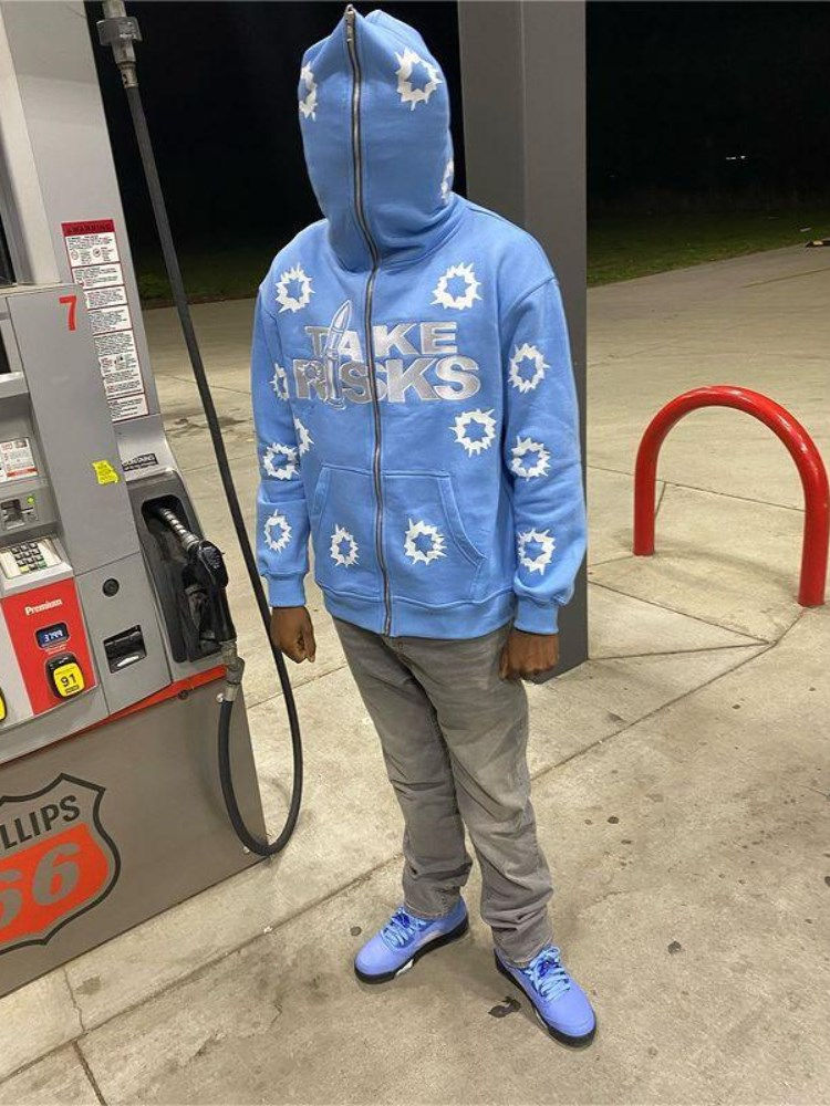 Miniature : Women Men Gothic Hoodies Vintage Hip Hop Grunge Jacket High Street Zip Up Coat 