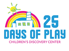 Logo of the Discovery Center plus text that reads "25 Days of Play"