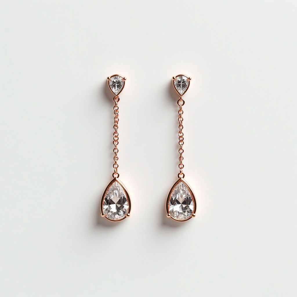 Tear Drop Diamond Earrings