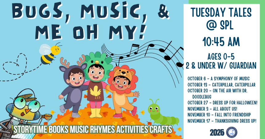 Tuesday Tales Storytime - Bugs, Music, and Me Oh My!