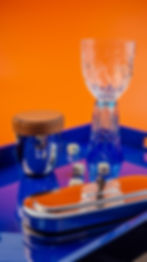 Sapphire blue lead crystal collectible wine and champagne glass