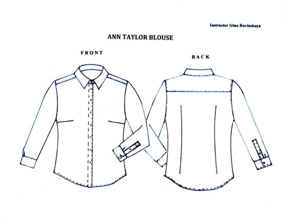 Ann Taylor Blouse Tech Sketch