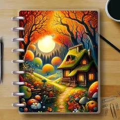 Whimsical Autumn Cottage #3 - Happy Planner Custom Laminated Cover